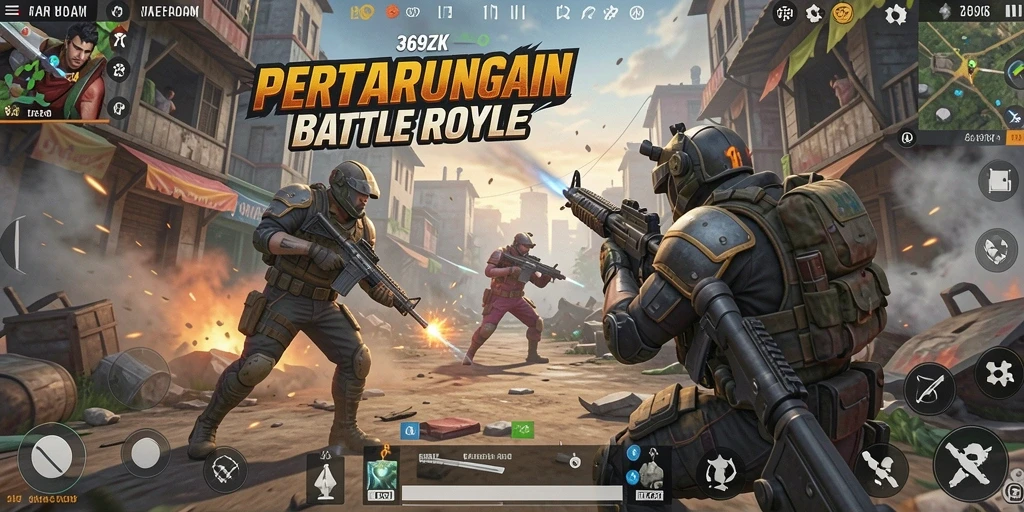 Gameplay Battle Royale yang mendebarkan dan intens di 369ZK.
