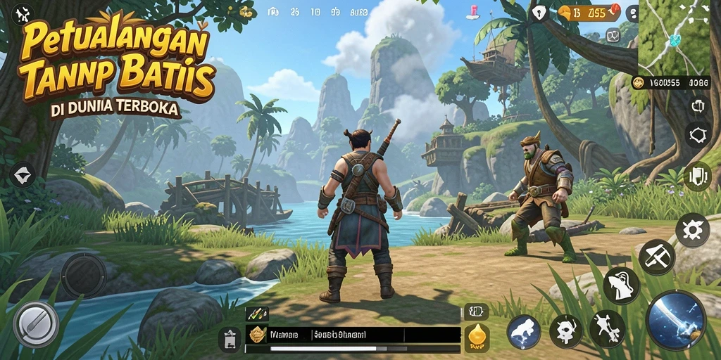 Screenshot menunjukkan eksplorasi mendalam dalam dunia Open World.