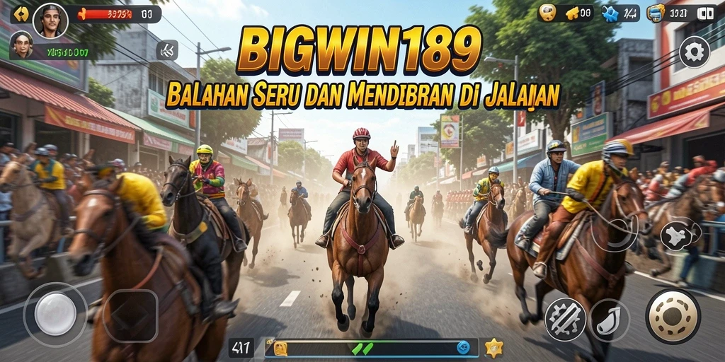 Screenshot game BIGWIN189 menampilkan balapan yang intens dan mendebarkan.