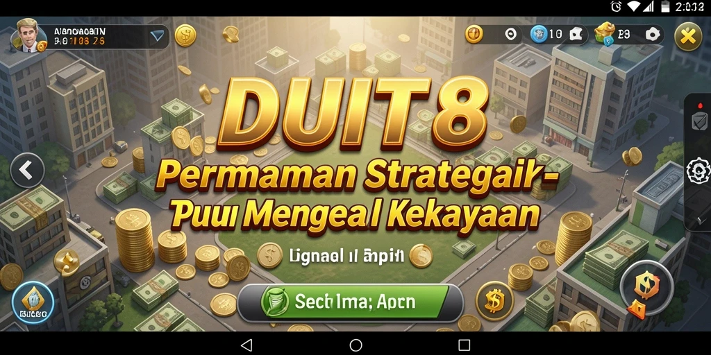 Tampilan gameplay seru DUIT8 dengan strategi dan pengelolaan keuangan.