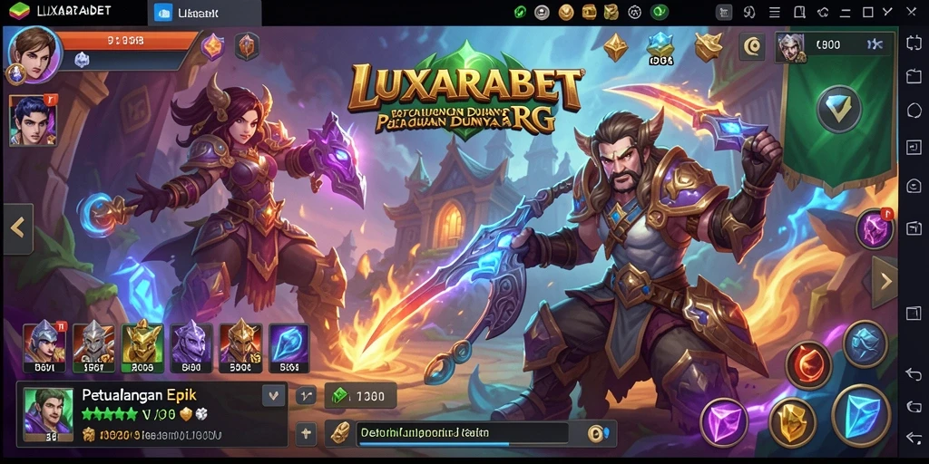 Screenshot gameplay LUXARABET menunjukkan petualangan seru di dunia RPG.